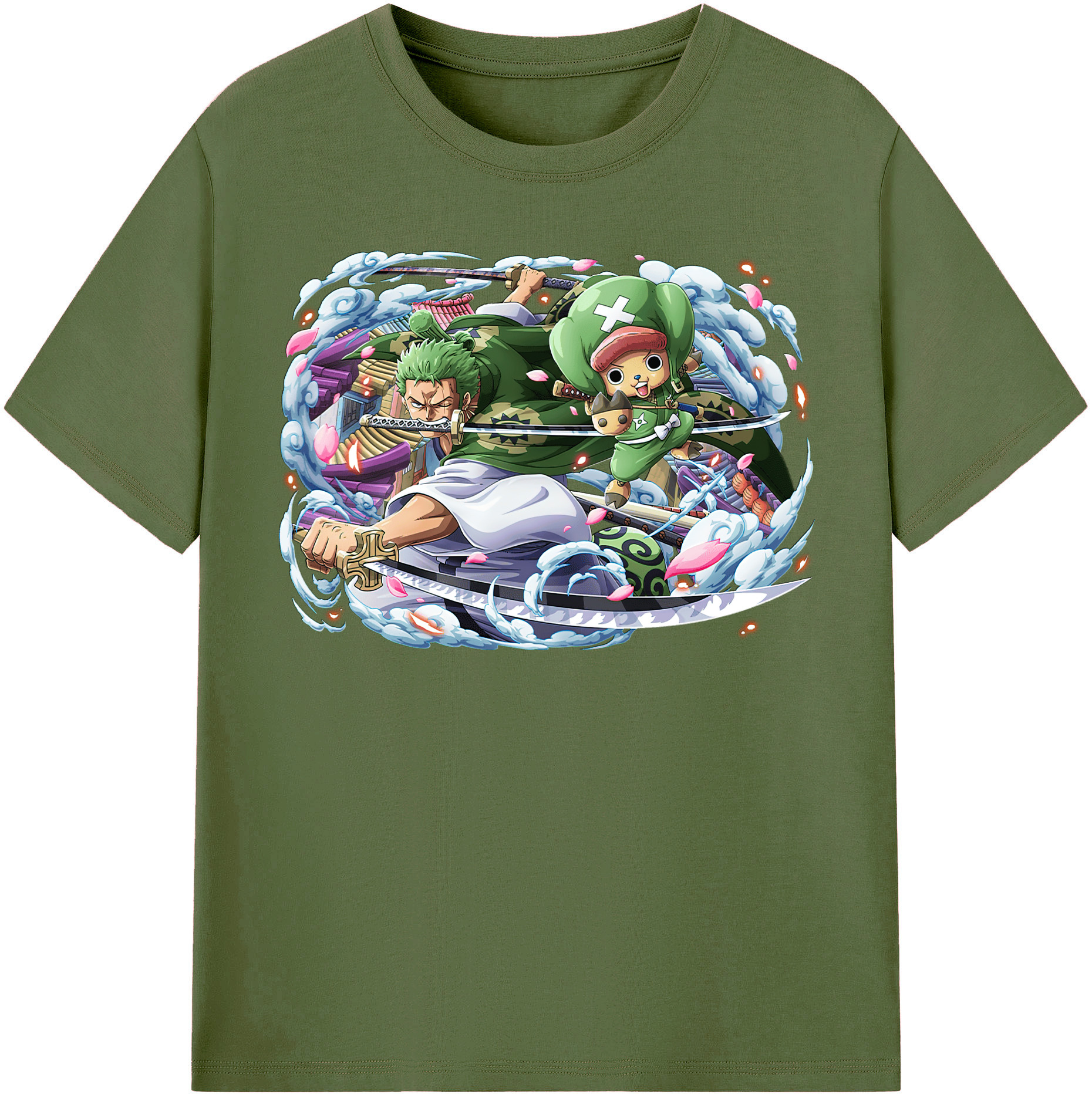 ワンピース ロロノア・ゾロ ONE PIECE Roronoa Zoro 綿100％半袖Tシャツ（フロントプリント）